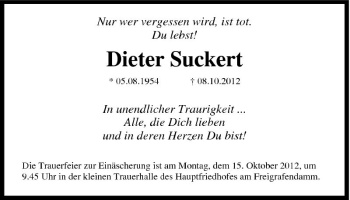 Traueranzeige von Dieter Suckert von Tageszeitung